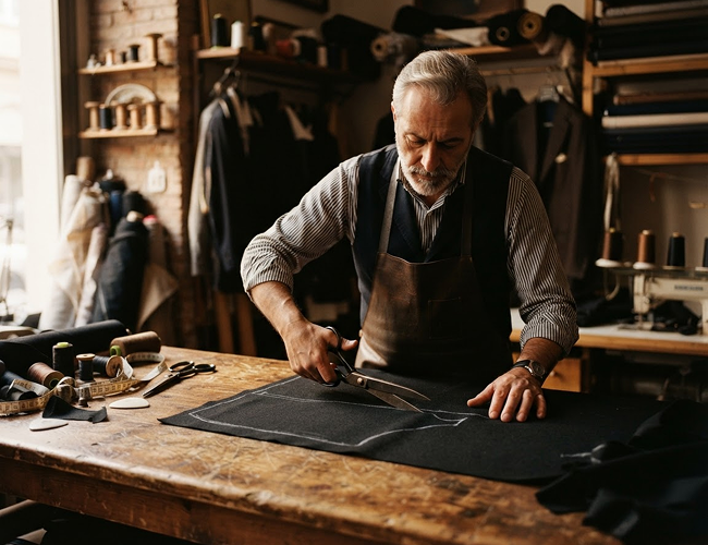 At the cutting table